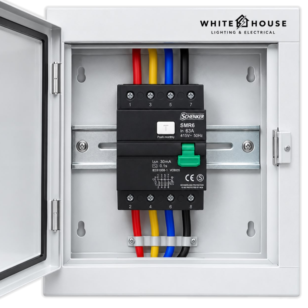 Whitehouse Lighting And Electrical Schenker 63A 30mA 4 Pole Earth Leakage Unit  Schenker