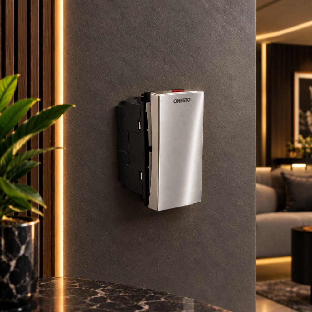 Whitehouse Lighting And Electrical Onesto 1 Lever 1 Way Titanium Switch Module  Onesto