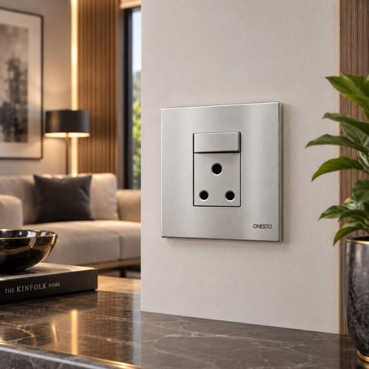 Whitehouse Lighting And Electrical Onesto Matrix 4x4 Single Titanium Socket  Onesto