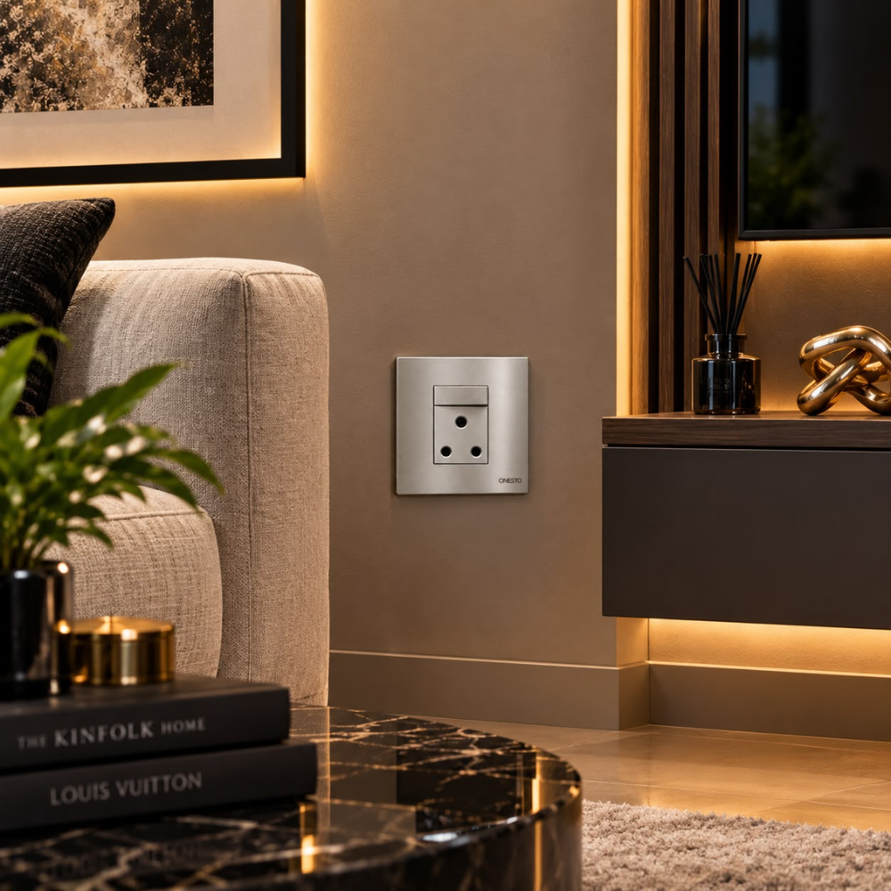 Whitehouse Lighting And Electrical Onesto Matrix 4x4 Single Titanium Socket  Onesto