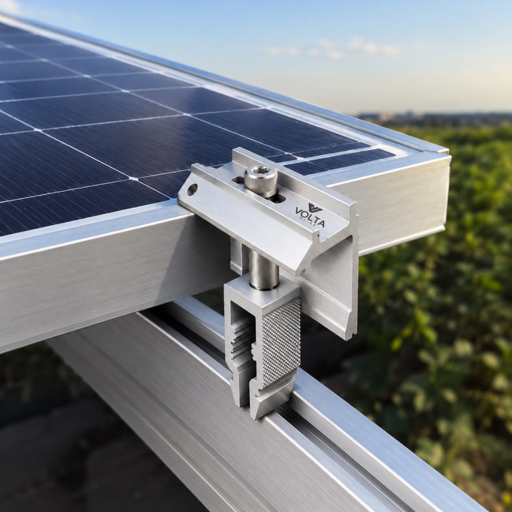 Whitehouse Lighting And Electrical Volta Aluminium Solar Panel End Clamp  Volta