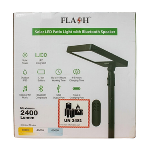 Flash Solar LED Patio Light 3CCT with Bluetooth Speaker