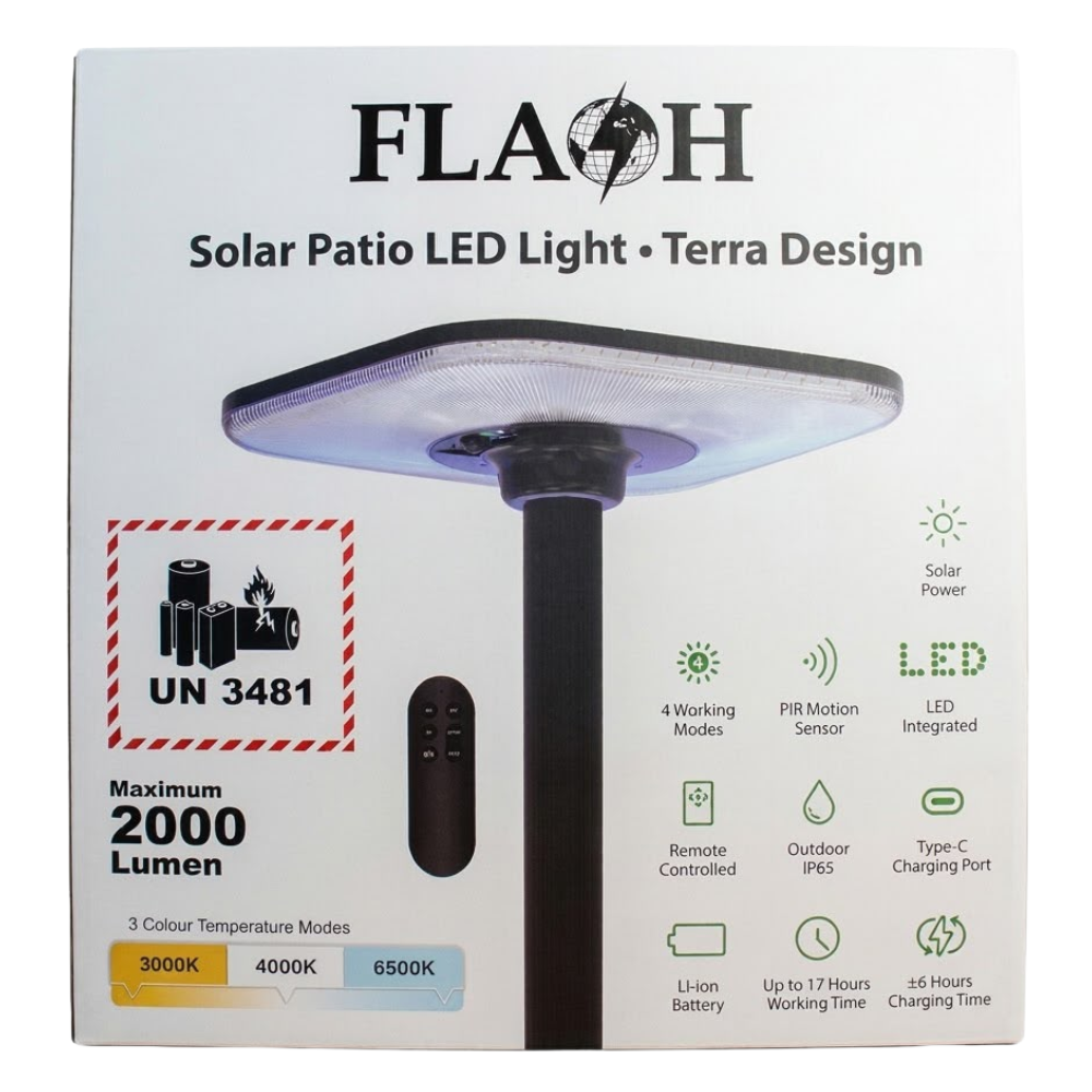 Whitehouse Lighting And Electrical Flash 15W Solar LED Patio Light 3CCT with Motion Sensor Terra Design  Flash™