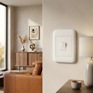 Onesto Oracle White 4x2 1 Lever 2-Way Switch