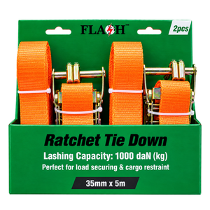 Flash 5M x 35MM Ratchet Tie Down 2 Pack