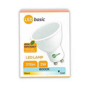 LED Basic 3W GU10 6000K Frosted LED Bulb