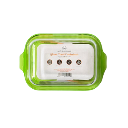 Whitehouse Lighting And Electrical Harry's Homeware 370ML F/Lock Rectangle Borosilicate Food Container (Green lid)  Harry's Homeware