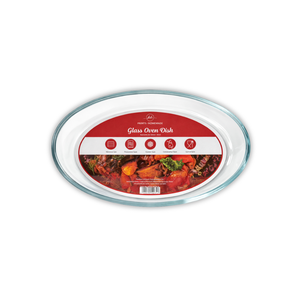 Harrys Homeware Borosilicate Glass 2.4l Oval Oven Dish