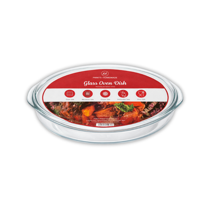 Whitehouse Lighting And Electrical Harry's Homeware Borosilicate Glass Oven Dish with Lid – Oval 700ml (Green Lid)  Harry's Homeware