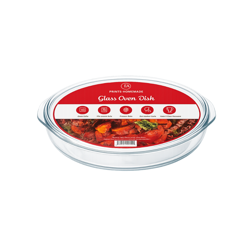 Whitehouse Lighting And Electrical Harry's Homeware Borosilicate Glass Oven Dish with Lid – Oval 2.4L (Green Lid)  Harry's Homeware