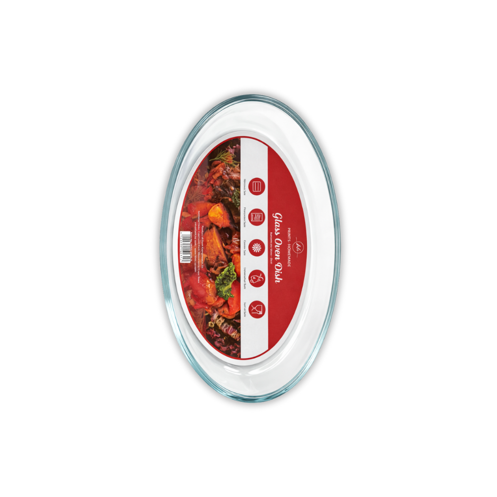 Whitehouse Lighting And Electrical Harry's Homeware Borosilicate Glass Oven Dish with Lid – Oval 700ml (Green Lid)  Harry's Homeware