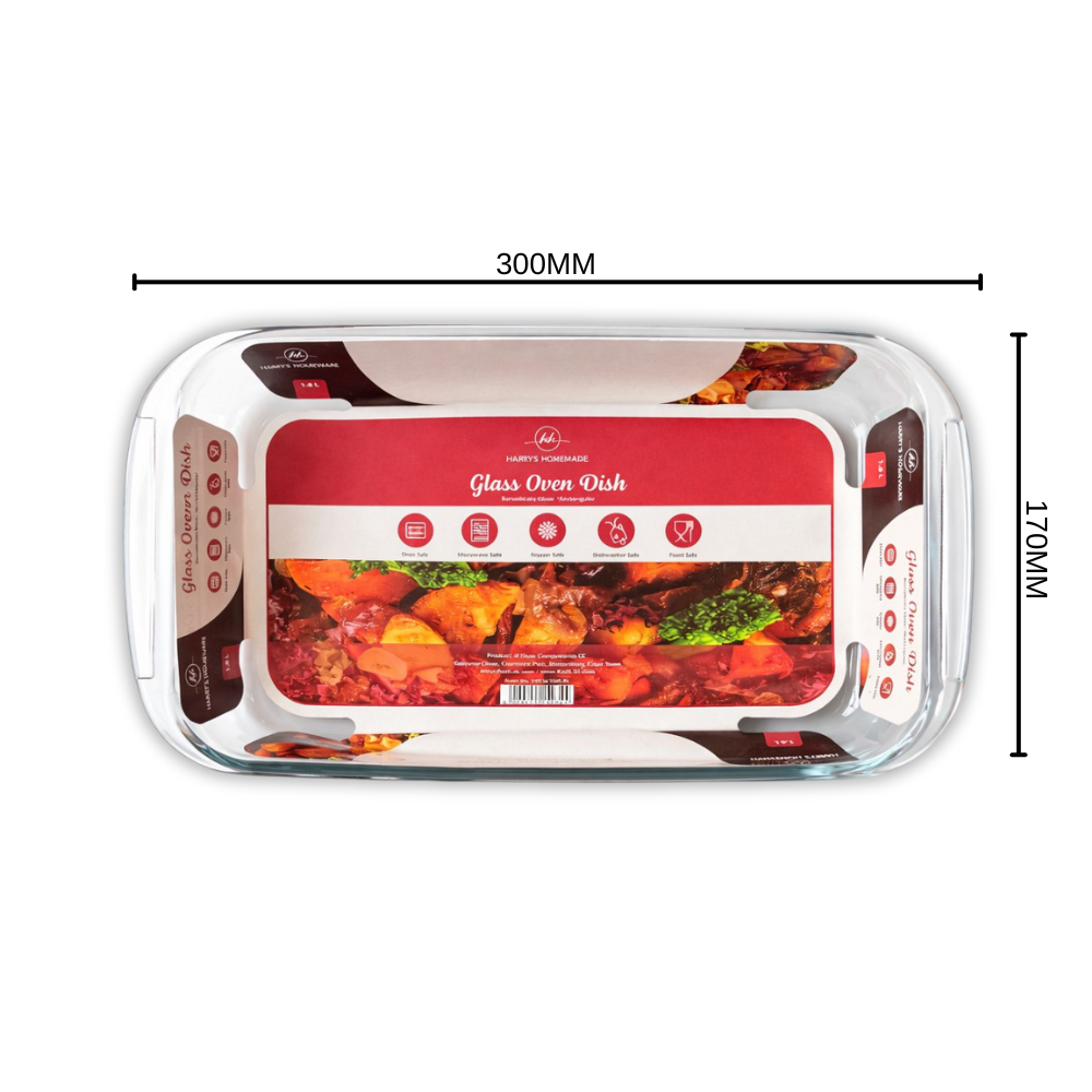 Whitehouse Lighting And Electrical Harry's Homeware Borosilicate Glass Oven Dish with Lid – Oval 1.6L (Green Lid)  Harry's Homeware