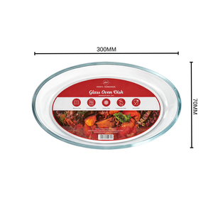 Harrys Homeware Borosilicate Glass 2.4l Oval Oven Dish