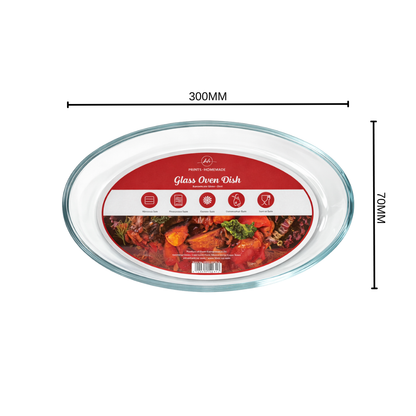 Whitehouse Lighting And Electrical Harry's Homeware Borosilicate Glass Oven Dish with Lid – Oval 2.4L (Green Lid)  Harry's Homeware