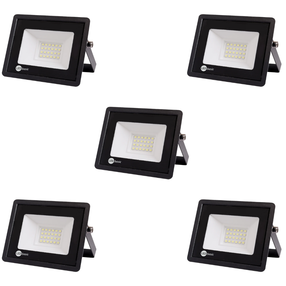 Whitehouse Lighting And Electrical LED Basic 20W Floodlight-5 Pack Combo  LED Basic