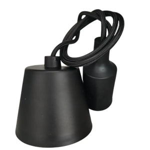 WHL&E 50W Lamp Base Black Pendant Fitting