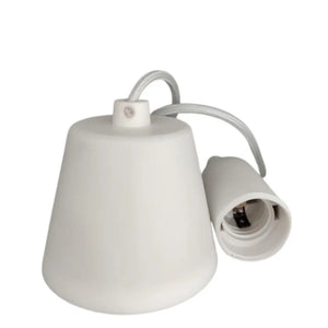 WHL&E 50W Lamp Base White Pendant Fitting